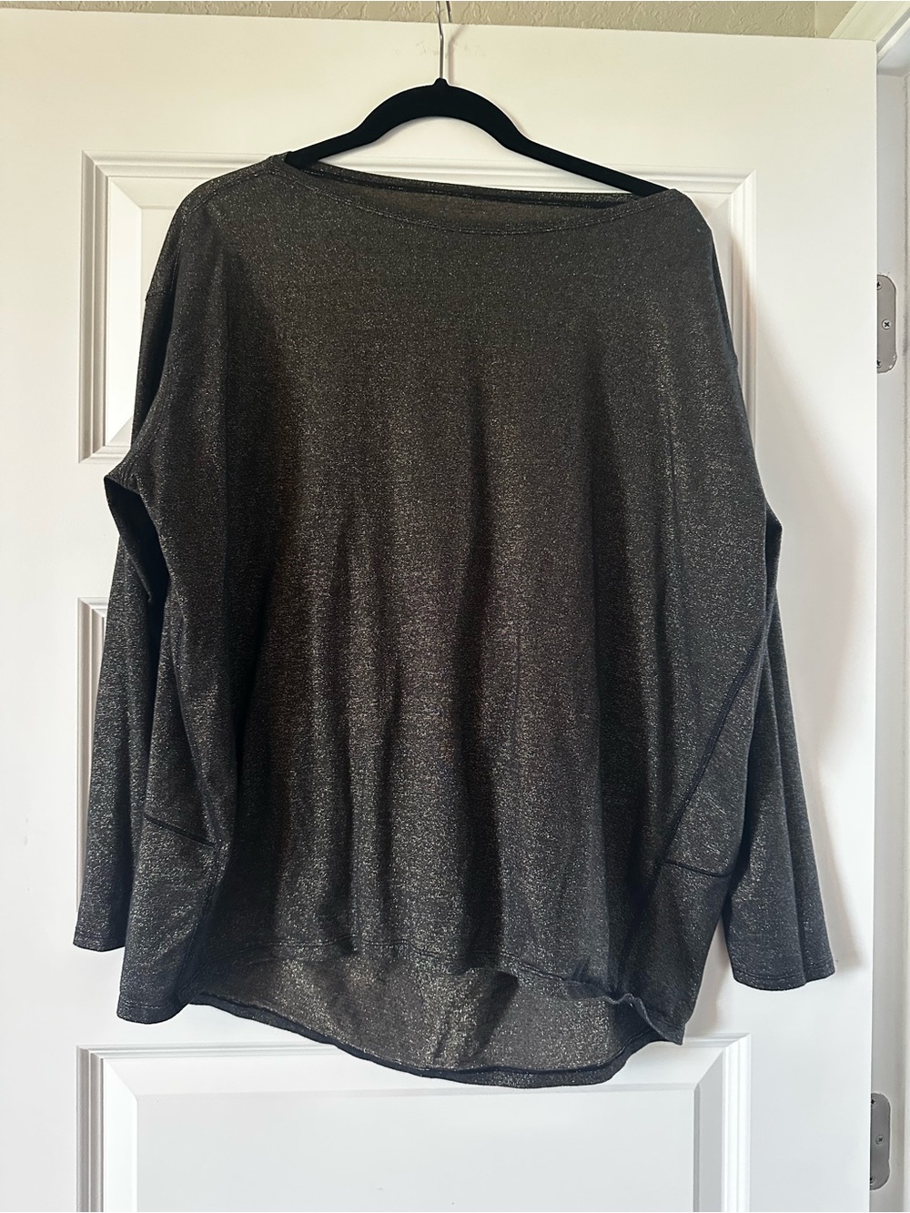 lululemon athletica Metallic Charcoal Off-Shoulder Sweatshirt